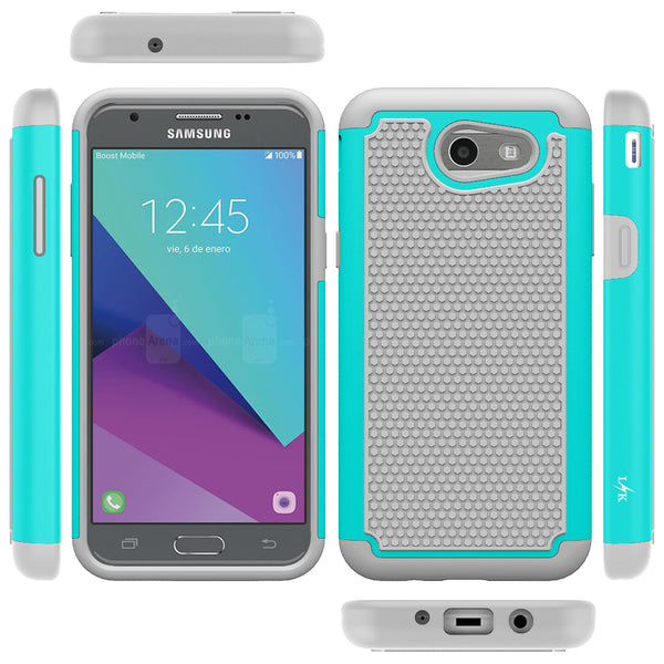 Samsung Galaxy J3 Emerge / J3 2017 / J3 Prime / J3 Mission / J3 Eclipse / J3 Luna Pro / Sol 2 / Amp Prime 2 / Express Prime 2 Case, LK Hybrid Armor Defender Protective Case Cover