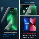 LK 2 Pack iPhone 13 Pro Max Screen Protector, Gen 2.0 Tempered Glass Screen Protector for 13 Pro Max 5G, Military-Grade Shatterproof Material, Eyecare, Ultra Touch Sensitive, Alignment Frame, 6.7-inch