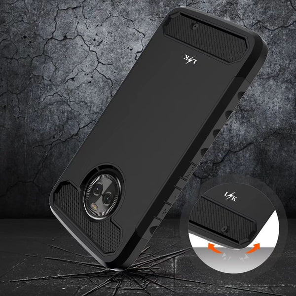 Moto X4 Case, LK [Carbon Fiber] Shock Absorption Hybrid Armor Defender Protective Case Cover for Motorola Moto X4