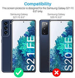 [2+2 Pack] LK Compatible With Samsung Galaxy S21 FE 5G 6.5-inch, 2 Pack Tempered Glass Screen Protector + 2 Pack Camera Lens Protector, Work with Fingerprint Reader, Easy Installation [Not for S20 fe]