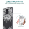 LG Stylo 3 Case, LG Stylo 3 Plus Case, Shock Absorbing White Henna Mandala Floral Lace Clear Design Printed Air Hybrid with TPU Bumper Protective Case Cover