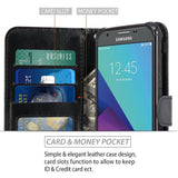 Samsung Galaxy J7 V / J7 2017 / J7 Prime / J7 Perx / J7 Sky Pro / Galaxy Halo Case, LK Luxury PU Leather Wallet Flip Protective Case Cover with Card Slots and Stand