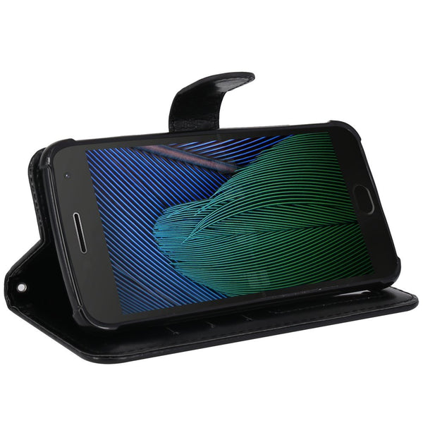 Moto G5 Plus Case, LK Luxury PU Leather Wallet Flip Protective Case Cover with Card Slots and Stand for Motorola Moto G Plus (5th Generation)