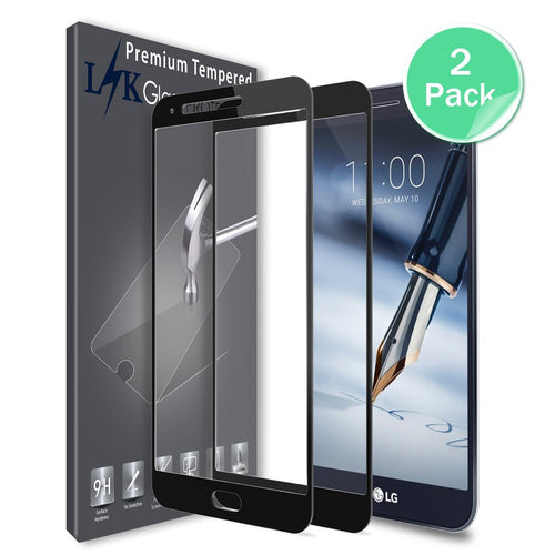 LG Stylo 3 Plus Screen Protector (2-Pack) LK [Full Cover] Tempered Glass with Lifetime Replacement Warranty [Not Fit for LG Stylo 3]
