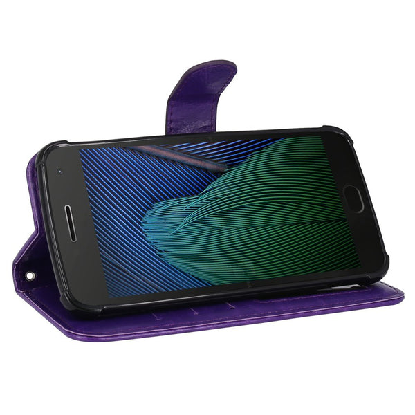 Moto G5 Plus Case, LK Luxury PU Leather Wallet Flip Protective Case Cover with Card Slots and Stand for Motorola Moto G Plus (5th Generation)