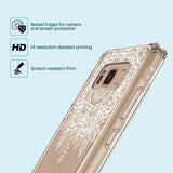 Galaxy S8 Active Case, LK Shock Absorbing White Henna Mandala Floral Lace Clear Design Printed Air Hybrid with TPU Bumper Protective Case Cover for Samsung Galaxy S8 Active