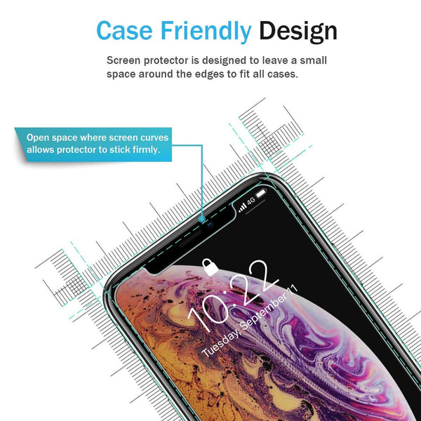 [3 PACK] LK for iPhone XS Max Screen Protector, [Tempered Glass][Case Friendly] DoubleDefence Technology [Alignment Frame Easy Installation] with Lifetime Replacement Warranty