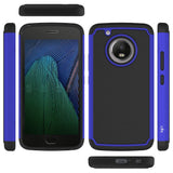 Moto G5 Plus Case, LK [Shock Absorption] Drop Protection Hybrid Armor Defender Protective Case Cover for Motorola Moto G Plus (5th Generation) - Black