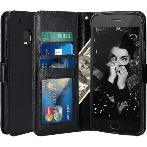 Moto G5 Plus Case, LK Luxury PU Leather Wallet Flip Protective Case Cover with Card Slots and Stand for Motorola Moto G Plus (5th Generation)