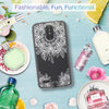 LG Stylo 3 Case, LG Stylo 3 Plus Case, Shock Absorbing White Henna Mandala Floral Lace Clear Design Printed Air Hybrid with TPU Bumper Protective Case Cover