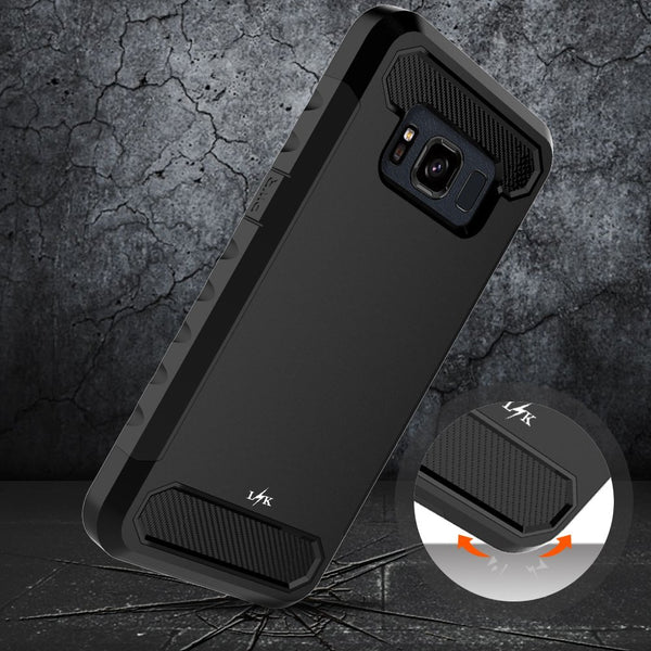 Galaxy S8 Active Case, LK [Carbon Fiber] Shock Absorption Hybrid Armor Defender Protective Case Cover for Samsung Galaxy S8 Active