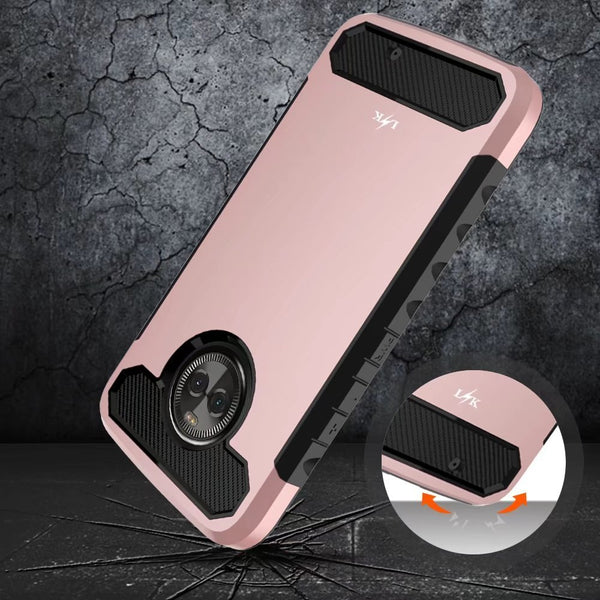 Moto X4 Case, LK [Carbon Fiber] Shock Absorption Hybrid Armor Defender Protective Case Cover for Motorola Moto X4