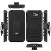 Samsung Galaxy J3 Emerge / J3 2017 / J3 Prime / J3 Mission / J3 Eclipse / J3 Luna Pro / Sol 2 / Amp Prime 2 / Express Prime 2 Case, LK Black Armor Holster Defender Protective Hybrid Case Cover