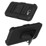 Samsung Galaxy J3 Emerge / J3 2017 / J3 Prime / J3 Mission / J3 Eclipse / J3 Luna Pro / Sol 2 / Amp Prime 2 / Express Prime 2 Case, LK Black Armor Holster Defender Protective Hybrid Case Cover