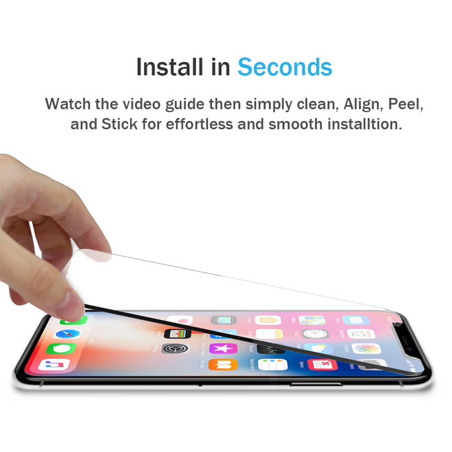 iPhone X Screen Protector, [Tempered Glass] with Lifetime Replacement Warranty