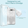 Samsung Galaxy J3 Emerge / J3 2017 / J3 Prime / J3 Mission / J3 Eclipse / J3 Luna Pro / Amp Prime 2 / Express Prime 2 Case, White Henna Floral Clear Air Hybrid with TPU Bumper Protective Cover