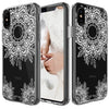 iPhone X Case, [Shock Absorbing] White Henna Mandala Floral Lace Clear Design Printed Air Hybrid with TPU Bumper Protective Case Cover for Apple iPhone X