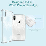 iPhone X Case, [Shock Absorbing] White Henna Mandala Floral Lace Clear Design Printed Air Hybrid with TPU Bumper Protective Case Cover for Apple iPhone X