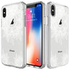 iPhone X Case, [Shock Absorbing] White Henna Mandala Floral Lace Clear Design Printed Air Hybrid with TPU Bumper Protective Case Cover for Apple iPhone X