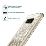 Galaxy Note 8 Case, LK [Shock Absorbing] White Henna Mandala Floral Lace Clear Design Printed Air Hybrid with TPU Bumper Protective Case Cover for Samsung Galaxy Note 8