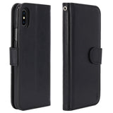 iPhone X Case, [Wrist Strap] Luxury PU Leather Wallet Flip Protective Case Cover with Card Slots and Stand for Apple iPhone X
