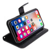 iPhone X Case, [Wrist Strap] Luxury PU Leather Wallet Flip Protective Case Cover with Card Slots and Stand for Apple iPhone X