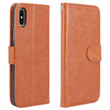 iPhone X Case, [Wrist Strap] Luxury PU Leather Wallet Flip Protective Case Cover with Card Slots and Stand for Apple iPhone X