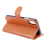 iPhone X Case, [Wrist Strap] Luxury PU Leather Wallet Flip Protective Case Cover with Card Slots and Stand for Apple iPhone X