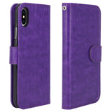 iPhone X Case, [Wrist Strap] Luxury PU Leather Wallet Flip Protective Case Cover with Card Slots and Stand for Apple iPhone X