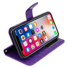 iPhone X Case, [Wrist Strap] Luxury PU Leather Wallet Flip Protective Case Cover with Card Slots and Stand for Apple iPhone X