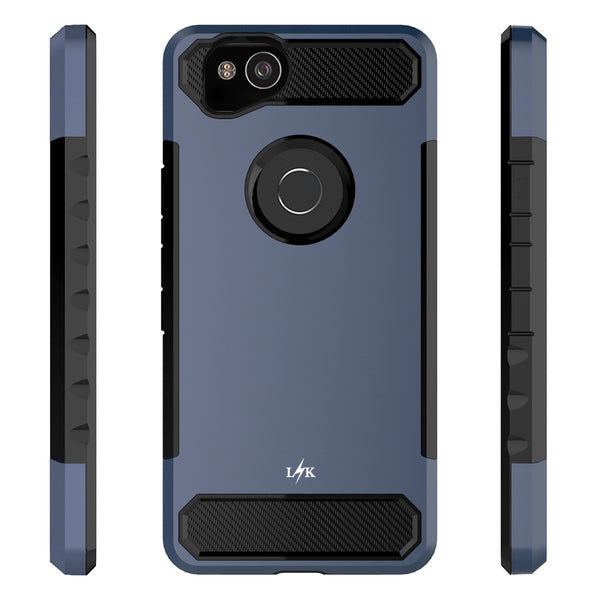 Google Pixel 2 XL Case, LK [Carbon Fiber] Shock Absorption Hybrid Armor Defender Protective Case Cover for Google Pixel 2 XL