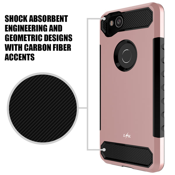 Google Pixel 2 XL Case, LK [Carbon Fiber] Shock Absorption Hybrid Armor Defender Protective Case Cover for Google Pixel 2 XL