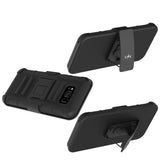 Galaxy S8 Case, LK [Heavy Duty] Black Armor Holster Defender Full Body Protective Hybrid Case Cover with Belt Clip