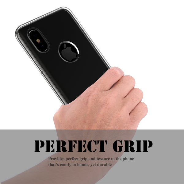 iPhone X Case, Ultra [Slim Thin] Scratch Resistant TPU Rubber Soft Skin Silicone Protective Case Cover for Apple iPhone X (Clear)