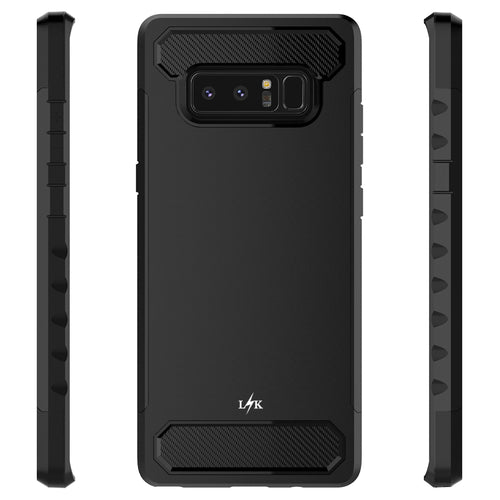 Galaxy Note 8 Carbon Fiber Case,  Shock Absorption Hybrid Armor Defender Protective Case