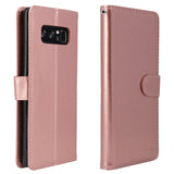 Galaxy Note 8 Case with Wrist Strap Luxury PU Leather Wallet Flip Protective Case Cover with Card Slots and Stand