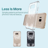 Galaxy S8 Active Case, LK Shock Absorbing White Henna Mandala Floral Lace Clear Design Printed Air Hybrid with TPU Bumper Protective Case Cover for Samsung Galaxy S8 Active